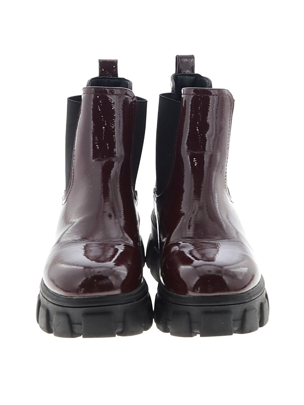 UNIONBAY Burgundy Patent Chelsea Lug Boot - Picture 2 of 2